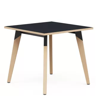 EVASION│Table carrée L 80 x H 73.5 cm│2 coloris de plateaux / Pied hêtre massif