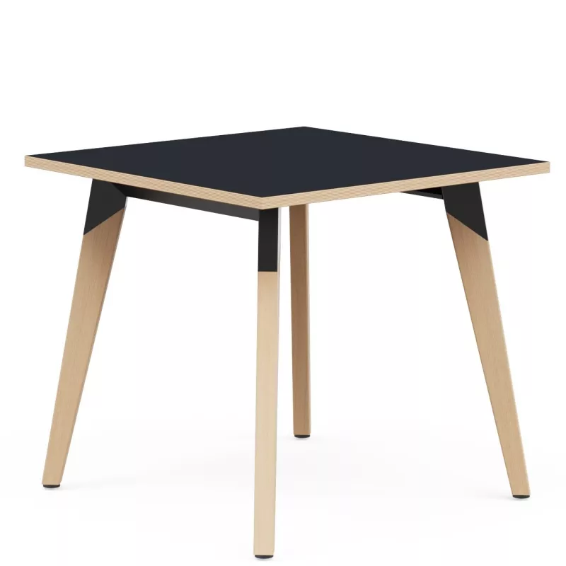 EVASION│Table carrée L 80 x H 73.5 cm│2 coloris de plateaux / Pied hêtre massif EVASION│Table carrée L 80 x H 73.5 cm│2 coloris de plateaux / Pied hêtre massif
