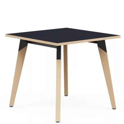 EVASION│Table carrée L 80 x H 73.5 cm│2 coloris de plateaux / Pied hêtre massif