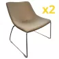 VITA│Lot de 2 Chauffeuses pieds filaires│Cannelle/Chromé VITA│Lot de 2 Chauffeuses pieds filaires│Cannelle/Chromé