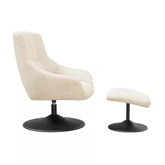 BILBAO│Fauteuil avec repose-pieds│Assise pivotante