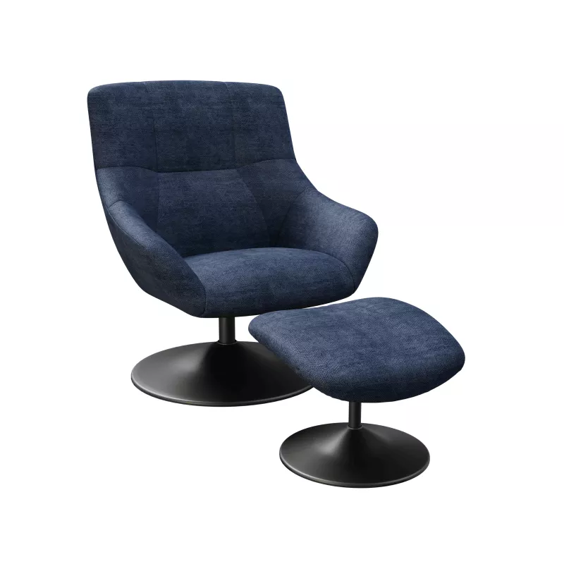 BILBAO│Fauteuil avec repose-pieds│Assise pivotante BILBAO│Fauteuil avec repose-pieds│Assise pivotante