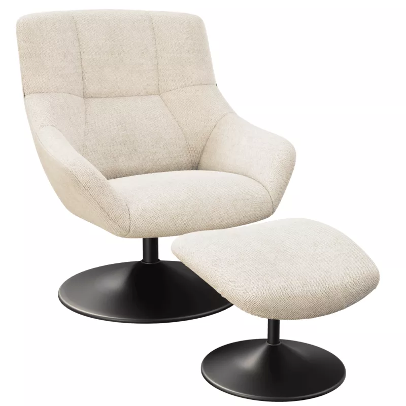 BILBAO│Fauteuil avec repose-pieds│Assise pivotante BILBAO│Fauteuil avec repose-pieds│Assise pivotante