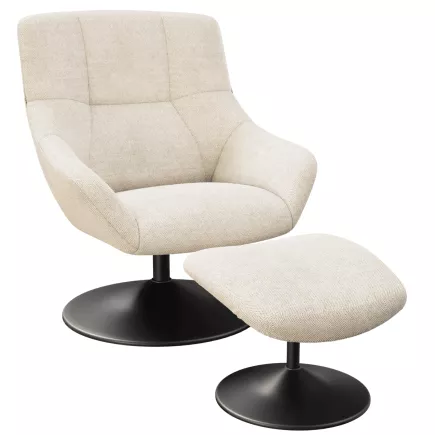 BILBAO│Fauteuil avec repose-pieds│Assise pivotante