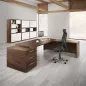 KARA DIRECTION│Bureau de direction avec retour et caisson porteur│4 décors bois à choix