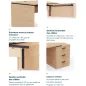 KARA│Bureau de direction avec retour et caisson porteur│4 décors bois à choix