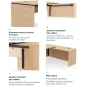 KARA│Bureau de direction avec retour│4 décors bois à choix