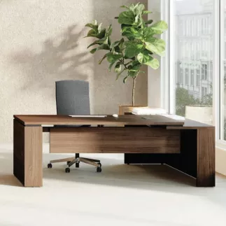 KARA│Bureau de direction avec retour│4 décors bois à choix