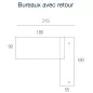 KARA DIRECTION│Bureau de direction avec retour│4 décors bois à choix