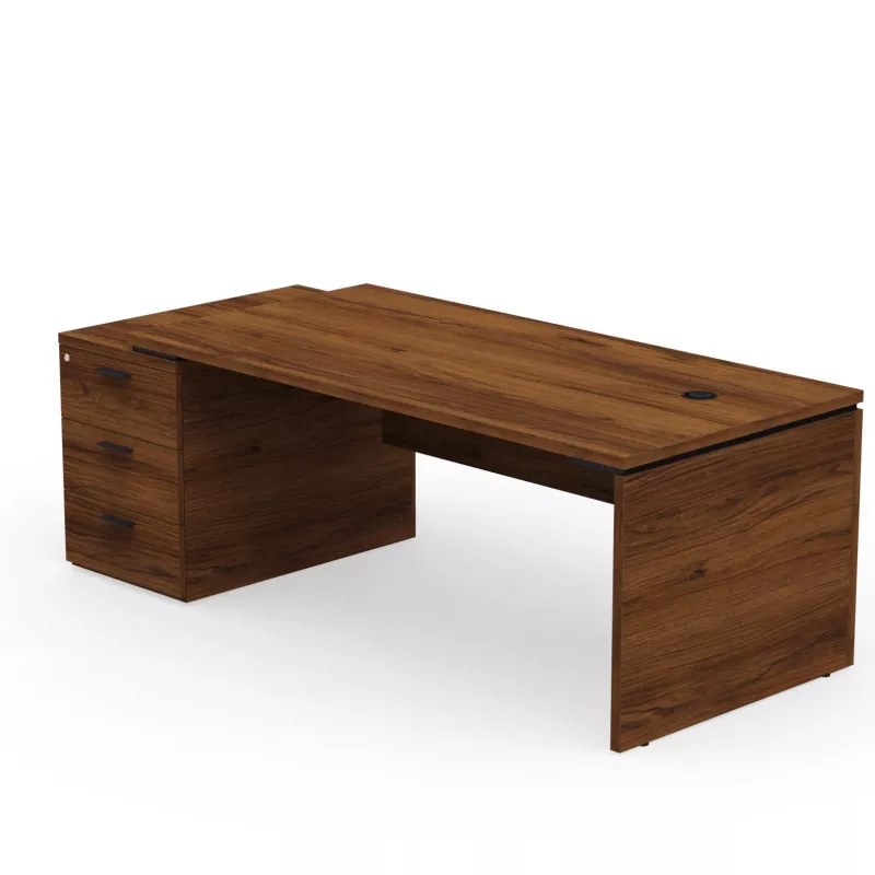 KARA DIRECTION│Bureau de direction avec caisson porteur│4 décors bois à choix