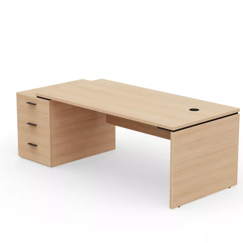 KARA DIRECTION│Bureau de direction avec caisson porteur│4 décors bois à choix