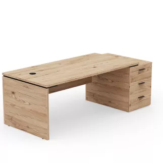 KARA│Bureau de direction avec caisson porteur│4 décors bois à choix