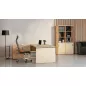 KARA│Bureau de direction avec meuble de rangement porteur│4 décors bois à choix