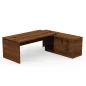 KARA│Bureau de direction avec meuble de rangement porteur│4 décors bois à choix