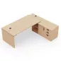 KARA│Bureau de direction avec meuble de rangement porteur│4 décors bois à choix