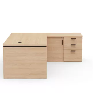 KARA│Bureau de direction avec meuble de rangement porteur│4 décors bois à choix