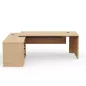 KARA│Bureau de direction avec meuble de rangement porteur│4 décors bois à choix