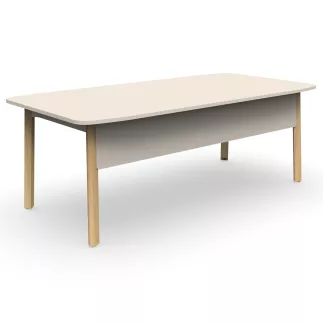 KARL DIRECTION VDF│Bureau de direction - avec voile de fond - plateau droit│Lin / Chêne massif