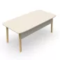 KARL DIRECTION VDF│Bureau de direction - avec voile de fond - plateau droit│Lin / Chêne massif