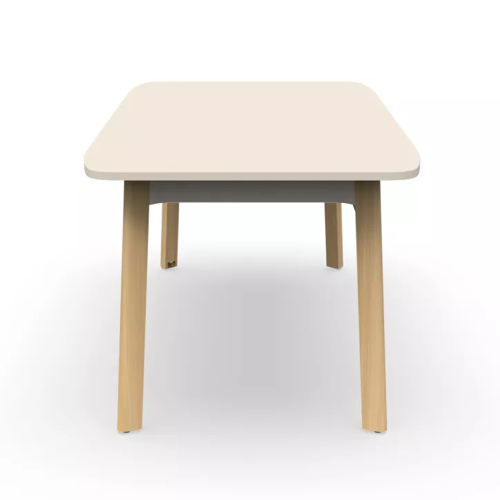 KARL DIRECTION VDF│Bureau de direction - avec voile de fond - plateau droit│Lin / Chêne massif