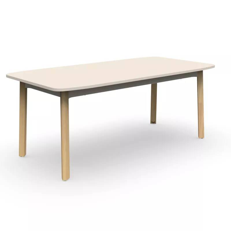 KARL DIRECTION│Bureau de direction plateau droit │Lin / Chêne massif