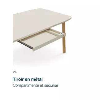 KARL TIROIR│Hauteur 4.8 cm│Avec serrure et 2 clefs│Fixation sous bureau│2 compartiments