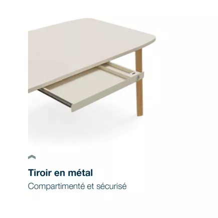 KARL TIROIR│Hauteur 4.8 cm│Avec serrure et 2 clefs│Fixation sous bureau│2 compartiments
