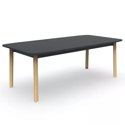 KARL DIRECTION│Bureau de direction plateau droit │Bois noir / Chêne massif
