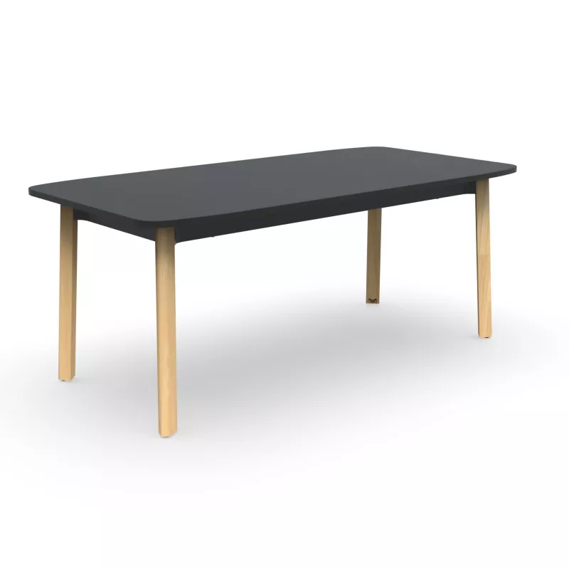 KARL DIRECTION│Bureau de direction plateau droit │Bois noir / Chêne massif