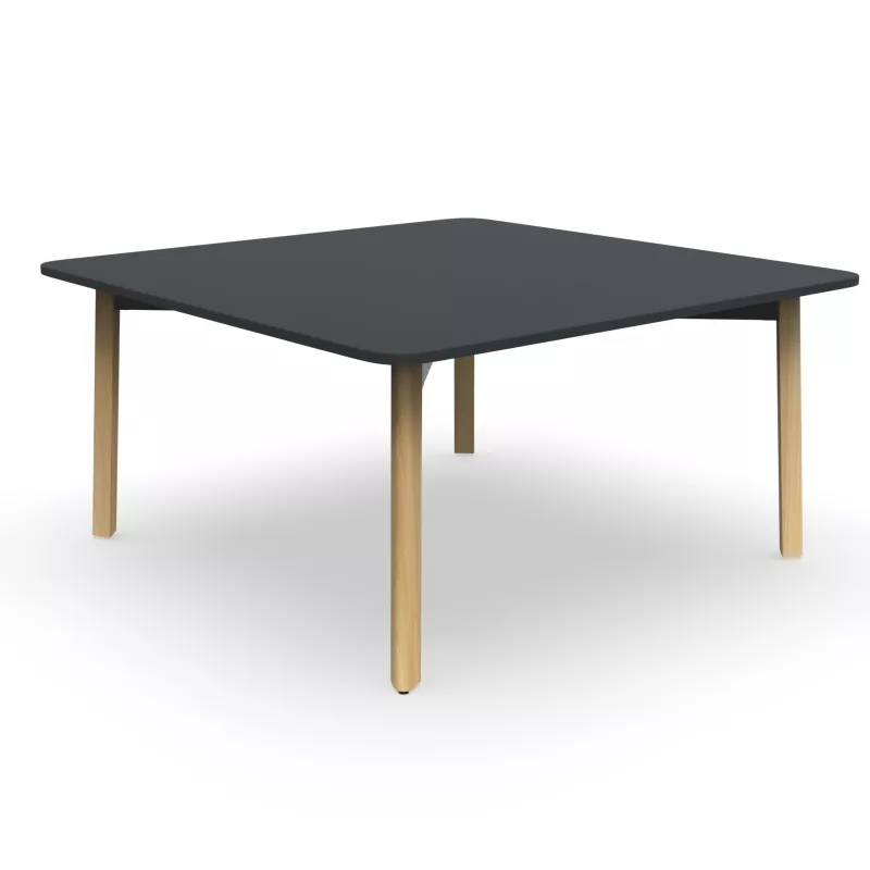 KARL CONFERENCE│Table de réunion carrée - 6-8 personnes - 150x150 - avec ou sans trappe│Bois noir / Chêne massif KARL CONFERENCE│Table de réunion carrée - 6-8 personnes - 150x150 - avec ou sans trappe│Bois noir / Chêne massif
