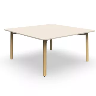 KARL CONFERENCE│Table de réunion carrée - 150x150 - avec ou sans trappe│Lin / Chêne massif