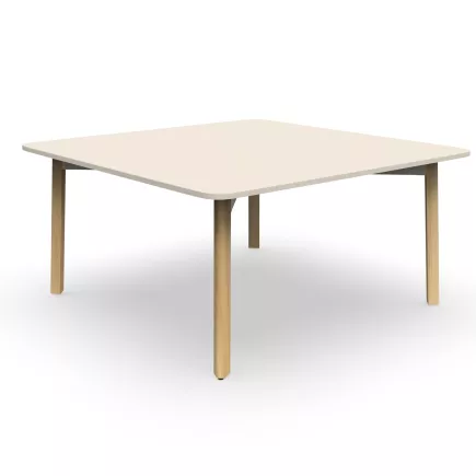 KARL CONFERENCE│Table de réunion carrée - 150x150 - avec ou sans trappe│Lin / Chêne massif