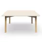 KARL CONFERENCE│Table de réunion carrée - 150x150 - avec ou sans trappe│Lin / Chêne massif