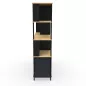 KARL RANGEMENT│Bibliothèque Largeur 141 cm - 2 portes + 3 tiroirs│Noir / Chêne naturel KARL RANGEMENT│Bibliothèque Largeur 141 cm - 2 portes + 3 tiroirs│Noir / Chêne naturel