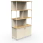 KARL RANGEMENT│Bibliothèque Largeur 100 cm - 2 portes│Lin / Chêne naturel KARL RANGEMENT│Bibliothèque Largeur 100 cm - 2 portes│Lin / Chêne naturel