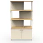 KARL RANGEMENT│Bibliothèque Largeur 100 cm - 2 portes│Lin / Chêne naturel KARL RANGEMENT│Bibliothèque Largeur 100 cm - 2 portes│Lin / Chêne naturel