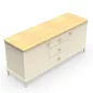 KARL RANGEMENT│Crédence Largeur 141 cm avec 2 portes et 3 tiroirs│Lin ou Bois noir / Chêne naturel KARL RANGEMENT│Crédence Largeur 141 cm avec 2 portes et 3 tiroirs│Lin ou Bois noir / Chêne naturel