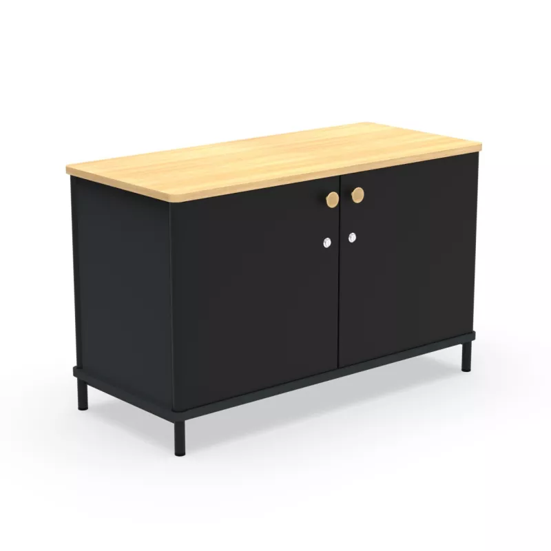 KARL RANGEMENT│Crédence Largeur 100 cm avec 2 portes│Lin ou Bois noir / Chêne naturel KARL RANGEMENT│Crédence Largeur 100 cm avec 2 portes│Lin ou Bois noir / Chêne naturel