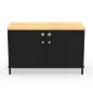 KARL RANGEMENT│Crédence Largeur 100 cm avec 2 portes│Lin ou Bois noir / Chêne naturel KARL RANGEMENT│Crédence Largeur 100 cm avec 2 portes│Lin ou Bois noir / Chêne naturel