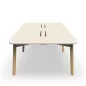 KARL CONFERENCE│Table de réunion - 14-16 personnes - 420x150 - avec trappe │Lin ou Bois noir / Chêne massif