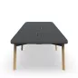 KARL CONFERENCE│Table de réunion - 18-20 personnes - 560x150 - avec trappe │Lin ou Bois noir / Chêne massif