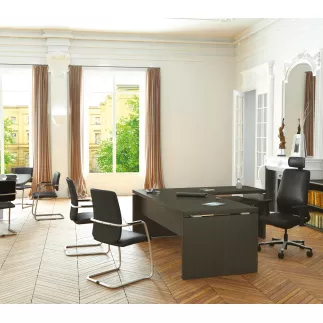 MUNIK│Fauteuil de direction cuir noir