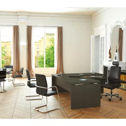 MUNIK│Fauteuil de direction cuir noir