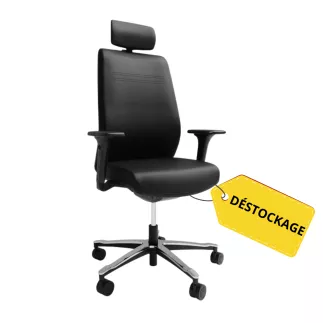 MUNIK│Fauteuil de direction cuir noir