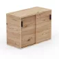 KARA RANGEMENT│Armoire Hauteur 73.5 x Largeur 100 cm - 2 portes coulissantes│4 coloris à choix