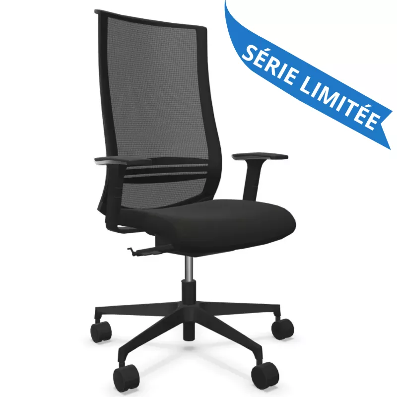 WAVE│Fauteuil de travail structure noire WAVE│Fauteuil de travail structure noire