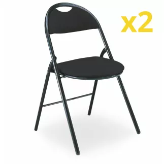 GEO TISSU│Lot de 2 Chaises pliantes tissu│2 coloris à choix