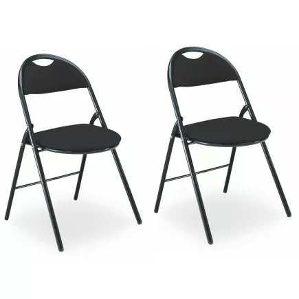 GEO TISSU│Lot de 2 Chaises pliantes tissu│2 coloris à choix