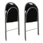 GEO CUIR│Lot de 2 Chaises pliantes similicuir│Noir / Chromé GEO CUIR│Lot de 2 Chaises pliantes similicuir│Noir / Chromé