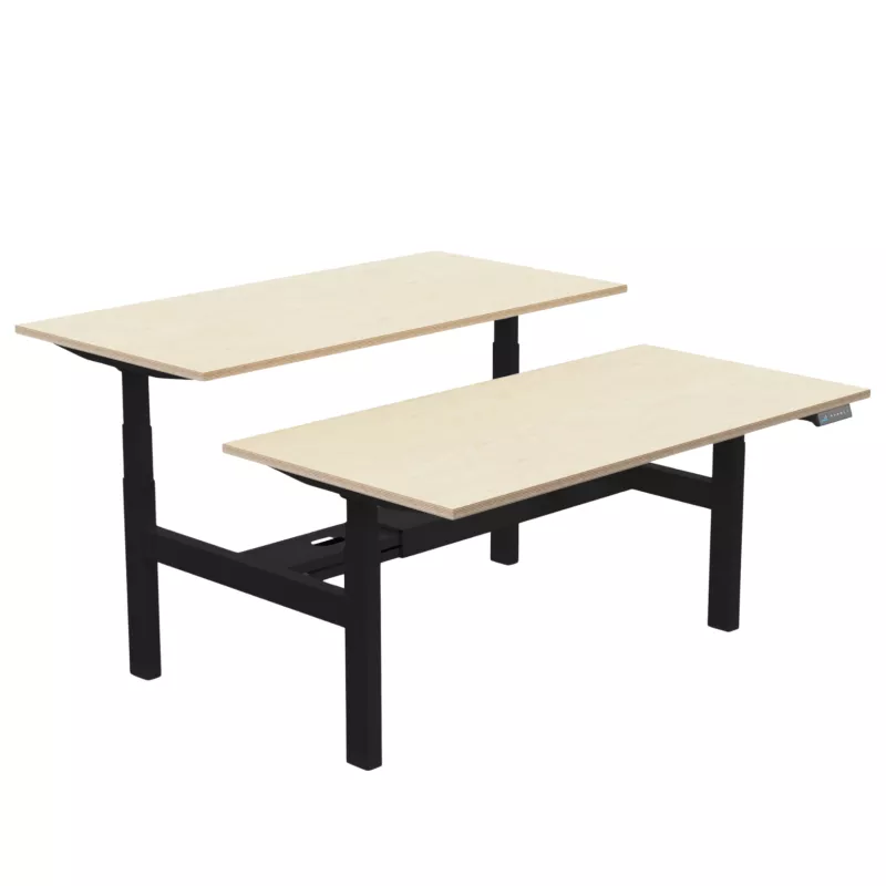 AXEL 2│Bureaux électriques structure partagée - 2 postes - double motorisation AXEL 2│Bureaux électriques structure partagée - 2 postes - double motorisation